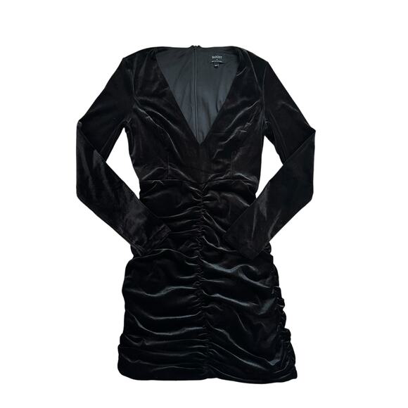 Bardot black velvet n-neck long sleeve midi dress size 6 - Picture 12 of 12